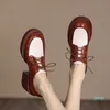 Kleding schoenen dikke hakken feest bruiloft vrouw rond teen dames platform oxford kantoorpompen brogues handgemaakt