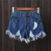 Vintage Gescheurde Gat Fringe 5 Kleuren Denim Shorts Vrouwen Casual Koreaanse Jeans Shorts Zomer Meisje Shorts 220419