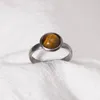 8mm Moderingar Helande Natursten Ring Ametist Opal Rosa Rosenkvartsringar Kvinnor Fest Bröllop Smycken Justerbara Partihandel