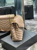 10A Mirror Quality Small Loulou Quilted Flap Bag Luxury Digners Womens Real Leather Envelope Handbag Crossbody Calf Shoulder Gold Chain Bag Purse With BoxDHXB