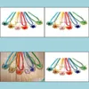 Pendant Necklaces Pendants Jewelry Wholesale 6Pcs Butterfly Lampwork Glass Rope Silk Necklace Bohemia Womens J Dhjeq