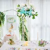 Decoratie vloer vaas transparante bloem vazen ​​tafel middelpunt voor huwelijk vintage bloemen standaard kolom voor bruiloft decor make209