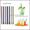 Trinken Sts Barware Küche Esszimmer Bar Hausgarten Colorf 10 mm Edelstahl Löffel breit Milchtee Smoothie Cup St Drop Lieferung 2021 F