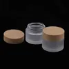 Makeup Brushes Eye Cream Bottle With Wood Grain Lid Empty Glass Jar Round Travel Cosmetic Maglass Face Container