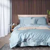 2021 New 100 Thread Count Horse Algodão Cor de quatro peças Capa de quilt Hotel Light Luxury Bed Products Incorpded Line Kit