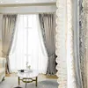 Tende per tende Villa in stile nordico Tessuto francese di lusso Cuciture in pizzo Soggiorno Sala da pranzo Camera da letto Balcone Tende romantiche RagazzaTenda