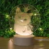 USB Power 3D Print Inductional Potext Night Light Wood Base Dest Lamp Lass День день рождения дети 220623