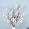 Decorative Flowers & Wreaths Forks White Hybrid Fake Flower Cherry Stamen Berries Bundle Branches DIY Christmas Wedding Party Gifts Box Deco