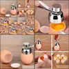 Egg Tools Kitchen Kitchen Dining Bar Home Garden Stainless Steel Boiled Topper Shell Cutter Knocker Cracker Separator Opener Gadgets Paf1