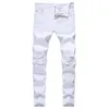 Solid witte spijkerbroek mannen klassiek retro heren skinny jeans merk elastische denim broek broek broek casual slanke fit potlood pant 210318