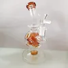 BrownThick Bent Neck Glass Bongs Hookahs Smoking Pipe 7 inch Clear Dab Rigs percolator Bong Water Pipes With 14mm Male Glass Bowl for Smokers Gift Wholesale