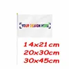 ZXZ 50PCSカスタム14x21cm手を振る旗印刷バイヤー会社またはプラスチック製の旗竿D220704を使用した選挙旗をデザイン
