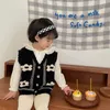 Spring Knit Cardigan Fashion Children Girls Flower Knitted Vest Jacket Kids Baby Vneck Sweater 220812