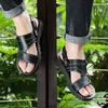 Sandalen Herren 2022 Sommer Verkauf wasserdichte rutschfeste echtes Leder weiche Sohle Hausschuhe atmungsaktive Freizeitschuhe