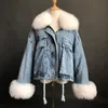 Parka en fausse fourrure pour femme veste en jean pour femme hiver manteau chaud de haute qualité mode luxe dame pardessus