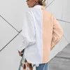 Blusas para mujer Camisas Elegantes Mujeres Camisa Vintage Manga larga Otoño Hit Color Suelto Trabajo Botón completo Mujer Patchwork RopaMujeres