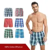 5 pcs Hommes Sous-Vêtements Boxers Shorts Casual Coton Sommeil Sous-Vêtements Qualité Plaid Lâche Confortable Homewear Rayé Culotte 220505