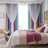 Cortinas de estrellas brillantes, cortinas de tela para niños para sala de estar, dormitorio, cortina decorativa moderna de doble capa con degradado para ventana