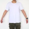 Yerel depo süblimasyonu boş tişört beyaz polyester gömlek süblimasyonu DIY mürettebat boynu için kısa kollu tişört