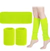 Années 80 Néon Déguisements Costume Accessoires Bandeau Bracelets Tricot Jambières Fête Rétro Jogging Sports pour Courir Yoga Multicolore