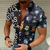 القماة القصيرة القصيرة القصيرة القمصان المذكورة القمصان العادية هاواي بلوزة المطبوعة رجل الأزياء زر كاميسا الصيف الأزياء الفاخرة المرقاء M-3XL الرجال الرومانية