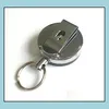 Party Favor Event Supplies Festive Home Garden Retractable Metal Card Badge Holder Steel Recoil Ring Belt C Dh0Oy
