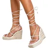 Sommersandalen Frauen Mode Keile Open Toe Nochgurt Damen Plattform High Heels Schuhe Größe 35-42Sandals 5