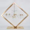 Decoração Popular Trendy Design Metal Metal Vintage Gold Candelier Candelabra Metal Veller Titular Candlestick Title Tabel Decor Golden Decor IMAKE393