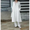 Kadın Trençkotları Kadınlar Sonbahar İnce Pamuk Keten Ceket Giyim Düz Renk Gevşek Basit Keten Palto Palto Kadın Retro Tek Çirkin Çekiler