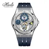 Armbanduhren Haofa Manuelle Mondtourbillon Mechanische Herrenuhr GMT Saphir Fliegende wasserdichte Luxus-Tag- und Nachtarmbanduhren