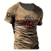 Vintage T-skjortor för män 3D-tryck 66 Letter American Camiseta Kort ärm O-hals Summer överdimensionerade t-shirts kläder