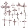 Charms Bijoux Résultats Composants 15pcs Christian Cross Cross antique Sier Plated Pendants faisant du bricolage Tibetan 23297 Drop Livraison 2021