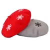 X191 Fashion Christmas Snowflake Caps Lady Embroidery Wool Berret Caps Cappello da pittore Festive Christmas Cap Beret Hat Fit J220722
