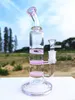 10 дюймов розовый трехслойный сетчатый фильтр гребенчатый фильтр кальян торнадо перколятор водопровод бонг стеклянные бонги водопровод 14 мм чаша склад в США