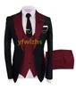 Trajes de hombre con solapa de muesca de un botón hechos a medida, esmoquin de novio para boda/graduación/cena, chaqueta de hombre (chaqueta + Pantalones + corbata + chaleco) M13