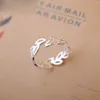 Simple Fashion Silver Color Feather Dolphin Adjustable Ring Exquisite Jewelry For Women Party Wedding Engagement Gift 220719