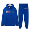 Autunno/Inverno Marca TRAPSTAR Tuta da uomo con cappuccio Set sportivi Moda Arcobaleno Peluche Ricamo Felpa in pile Pantaloni sportivi 220607