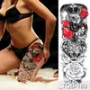 grandi tatuaggi temporanei donne coscia gamba tatuaggio manica modello impermeabile tatoo sticker body art sexy tatoo falso foglio di acqua 220521