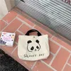 Evening Bags Cute Panda Embroidered Women Shoulder Bag Retro Corduroy Female Small Tote Purse Handbags Daily Student Girls Lunch Bento