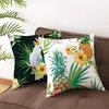 Decoração nórdica de travesseiros havaianos de folhas de palmeiras tropicais para almofada de almofada de sofá -lança travesseiros de decoração para decoração de decoração 45x45cm