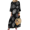 カジュアルドレス夏の女性ドレスルーズフラワープリントoネックエレガント2022大きな裾のa-lineプラスサイズmaxi streetwearcasual