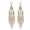 Bohemian Handmade Drop Dangle Long Earrings for Women Beads Gold Color Geometric Vintage Jewelry Earrings boucle doreille