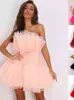 Frauen Weg Schulter Mesh Tutu Kleid 2022 Weibliche Mode Bodycon Spitze Kurze Kleider Damen Sweety Elegante Party Abend Outfits T220818