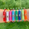 6Pcs design fashion colorful enamel cz micro pave bar braceletadjustable eye charm Cord bracelet