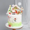 その他のお祝いのパーティーサプライズクリスマスインサートカードケーキ装飾クリエイティブデザートデコレーション素敵なギフトdiyトッパーサンタクロースエルクSN