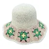 Wide Brim Hats Bucket Hat For Women Teenagers Foldable Soft Fisherman Spring Summer Anti-UV Crochet Floral HatWide Oliv22