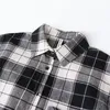 Mode kvinnor pläd skjorta chic checked blus långärmad kvinnlig casual tryckt skjortor lösa bomullstoppar blusa våren s 220727