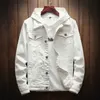 Spring Autumn White Denim Jacket Cotton students cowboy lovers jean coat Casual Jacket Men Fashion Streetwear solid wash 201127