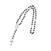 4 Colors Sublimation Necklace Heat Transfer Pendant Rosary Bead Necklace Cross Jesus Metal Pendants FY5342 909