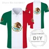 米国メキシコポロシャツ無料カスタムネーム番号Mex Polo Shirt Nation Flag MXスペイン語メキシカン服2206​​08